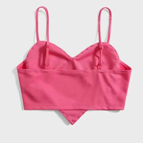 Shein Heart Pattern Tank Top Pink Pearls 6 - Picture 2 of 10